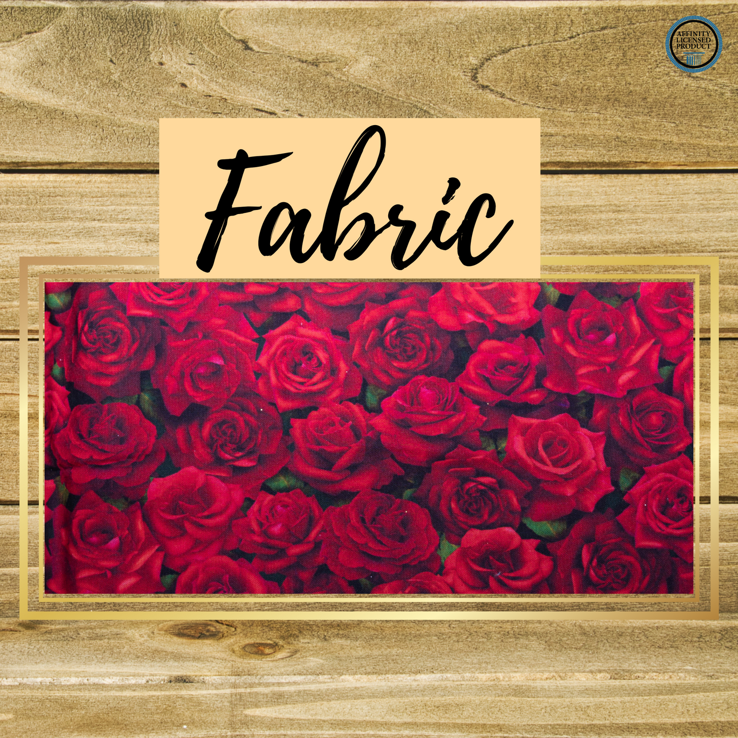 Roses Fabric | Double Stitch Greek letters