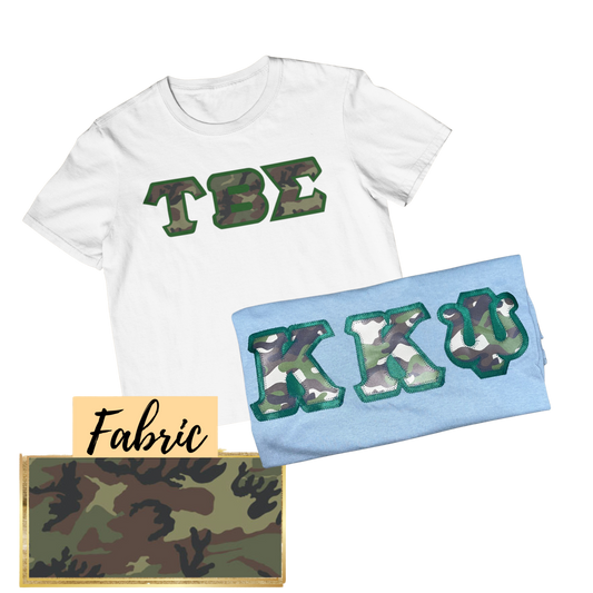 Green Camouflage | Double Stitch Greek letters