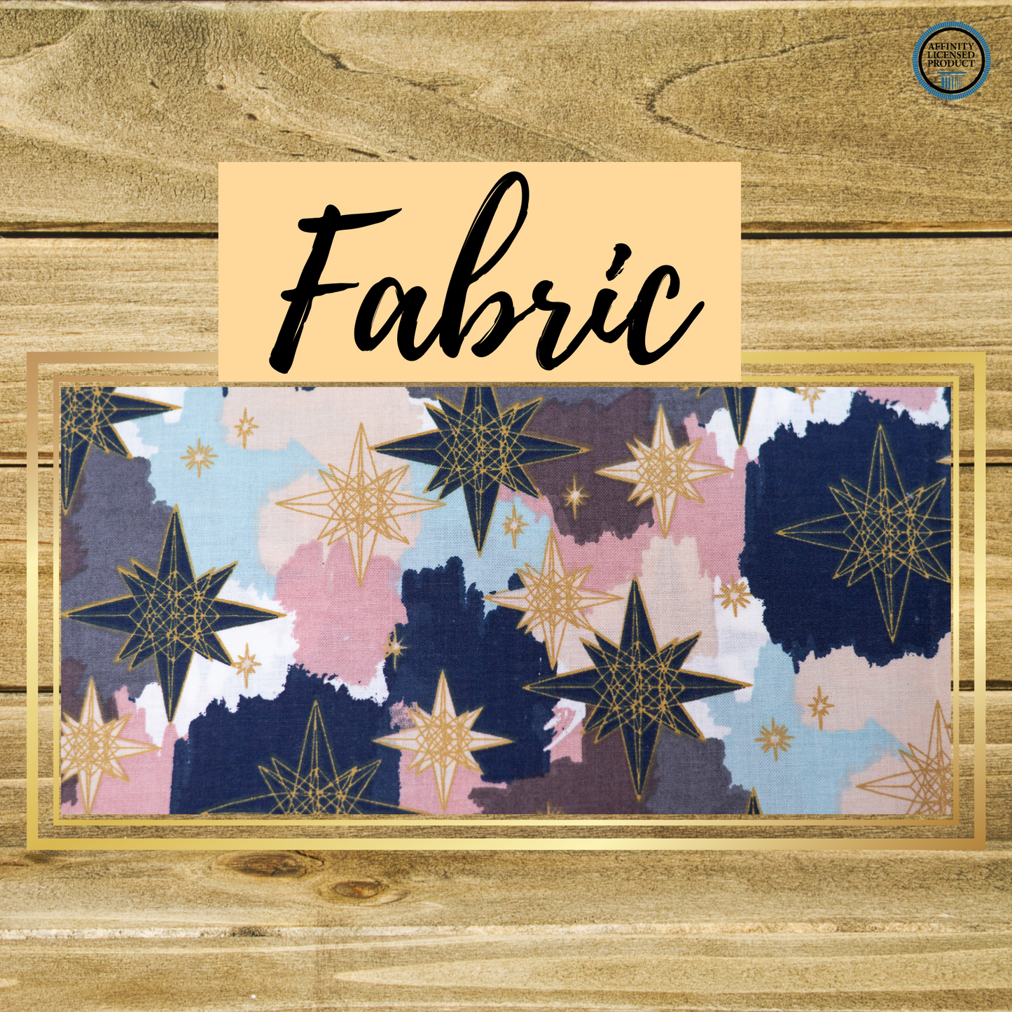 Gold Stars fabric | Double Stitch Greek letters