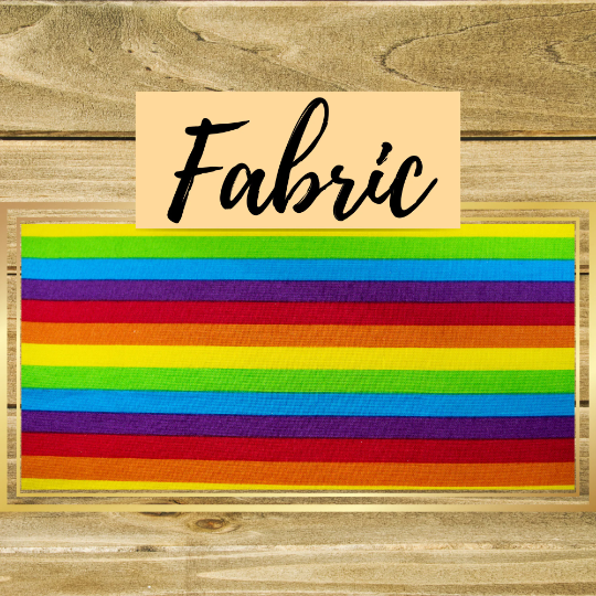 Rainbow Fabric | Double Stitch Greek letters