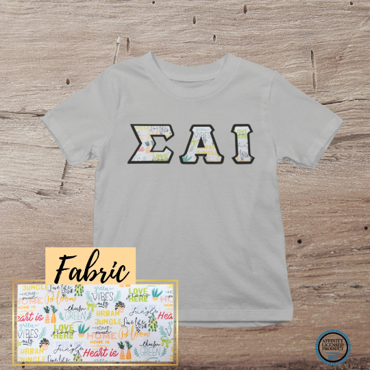 Plant Words Fabric | Double Stitch Greek letters