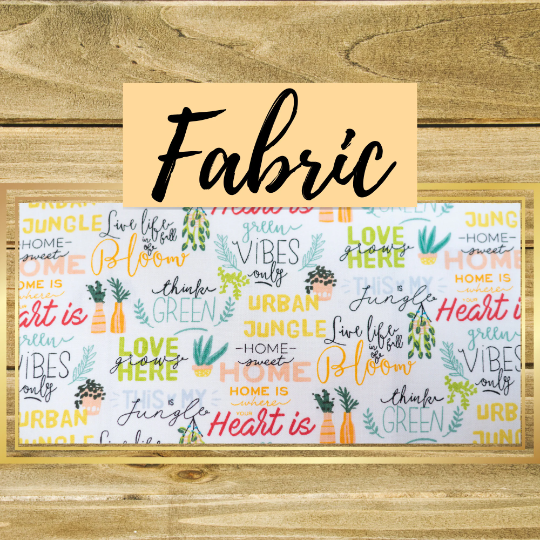 Plant Words Fabric | Double Stitch Greek letters