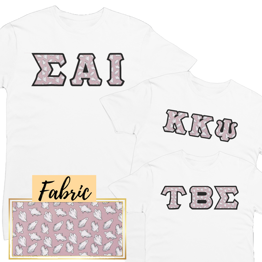 Glow in the Dark Ghosts Fabric | Double Stitch Greek letters