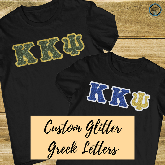 Kappa Kappa Psi | Double Stitch Greek letters Glitter