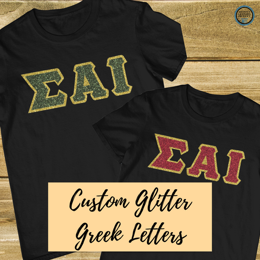Sigma Alpha Iota | Double Stitch Greek letters Glitter