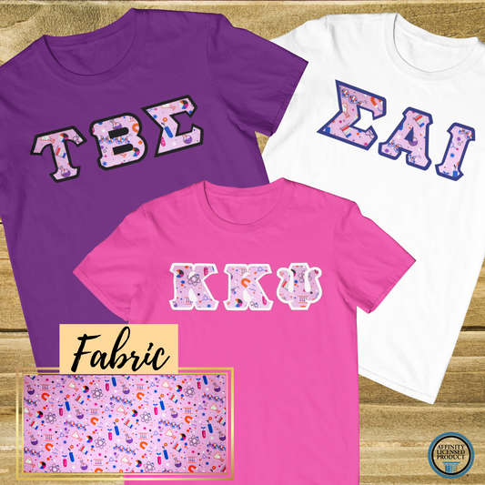 Science Fabric | Double Stitch Greek letters