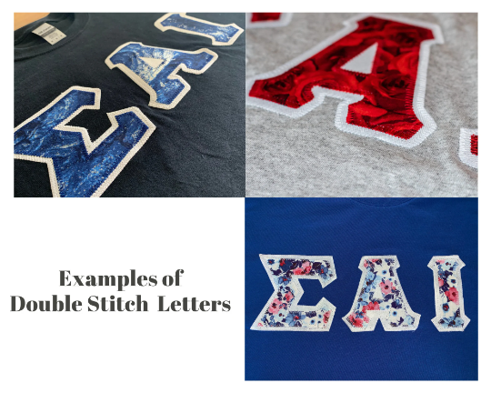 Stars and Moon Fabric | Double Stitch Greek letters